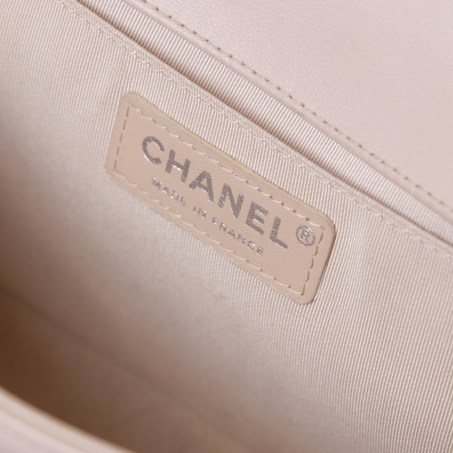 Chanel New Medium Boy Bag in Blush Pink Lambskin Leather