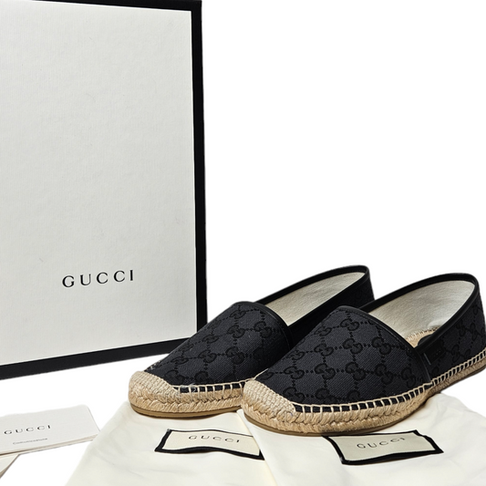 Gucci Black GG Guccissima Espadrille - Size 37