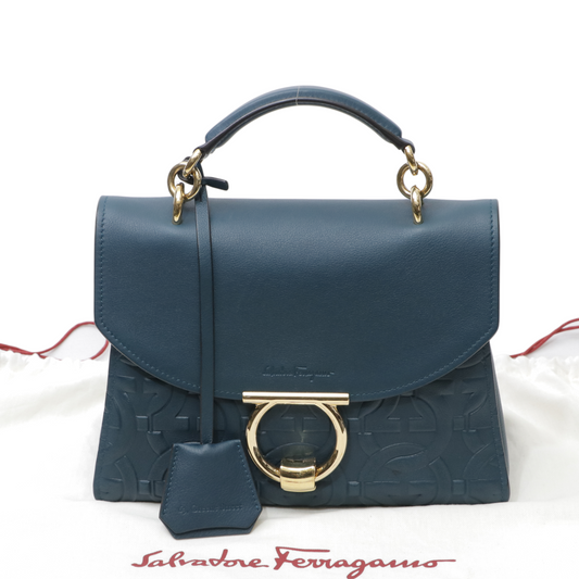 Salvatore Ferragamo Margot Gancini Top Handle Shoulder Bag