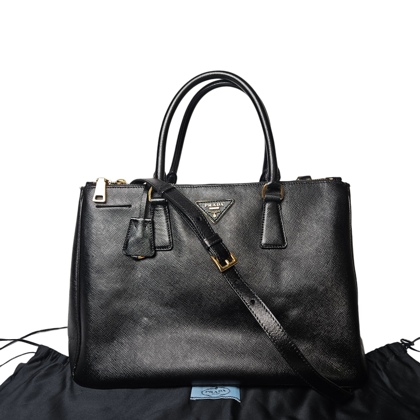 Prada Medium Saffiano Lux Galleria Double Zip Tote