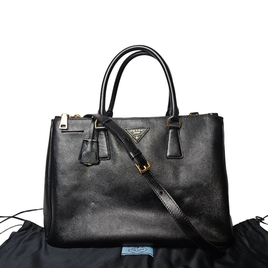 Prada Medium Saffiano Lux Galleria Double Zip Tote