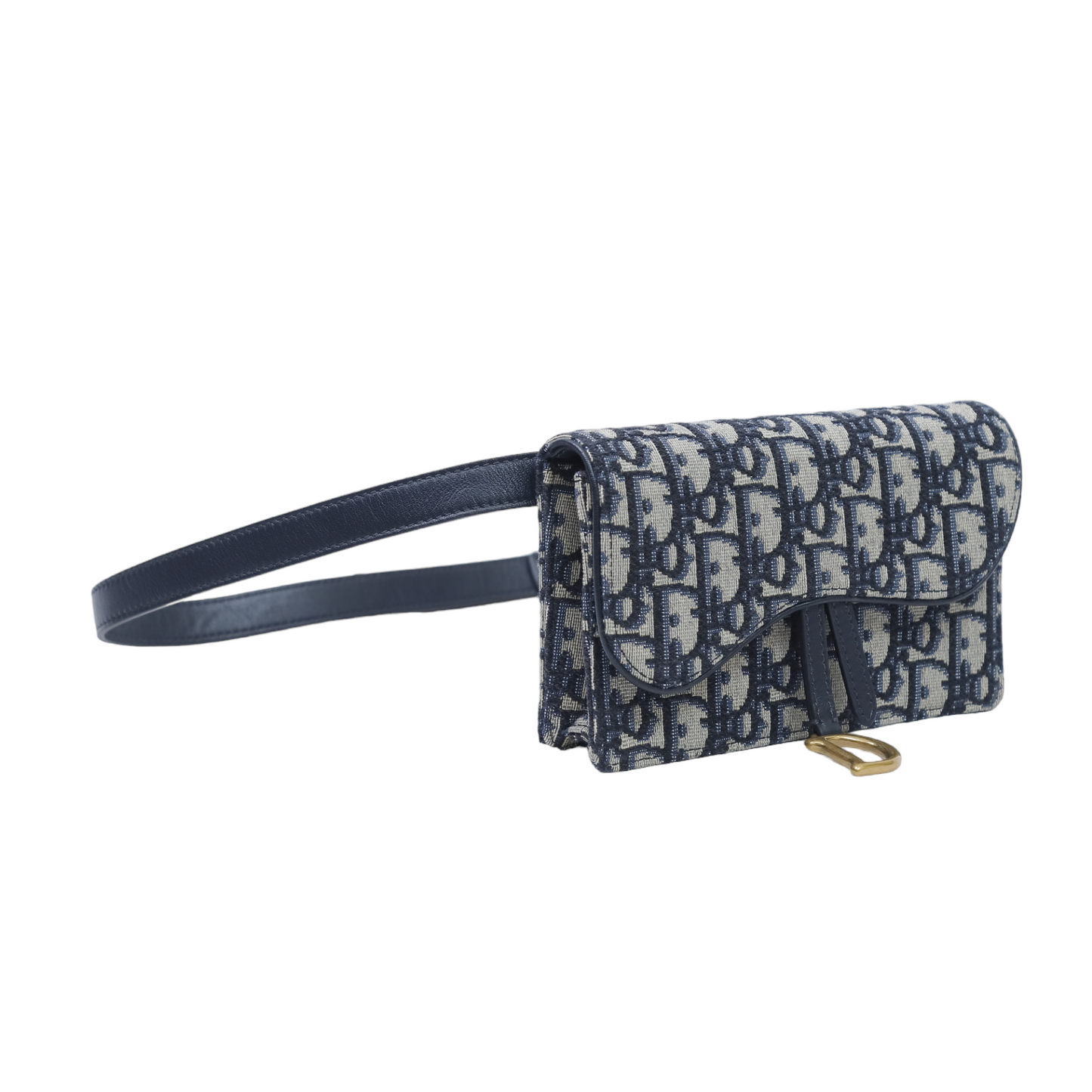 Christian Dior Blue Oblique Saddle Belt Bag