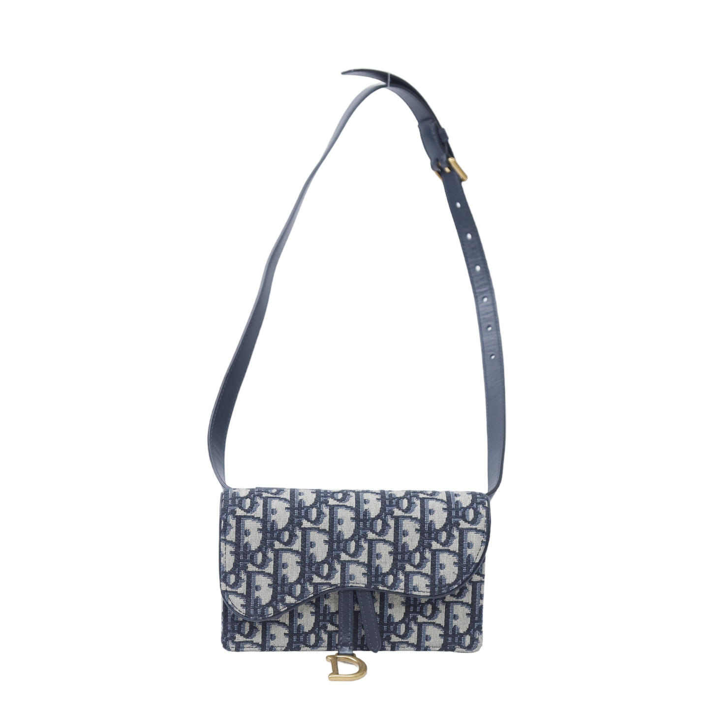 Christian Dior Blue Oblique Saddle Belt Bag
