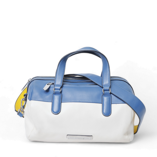 Marc By Marc Jacobs Blue And White Colorblock Satchel