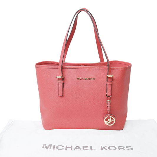 Michael Kors Jet Set Saffiano Leather Tote Large - Watermelon Red