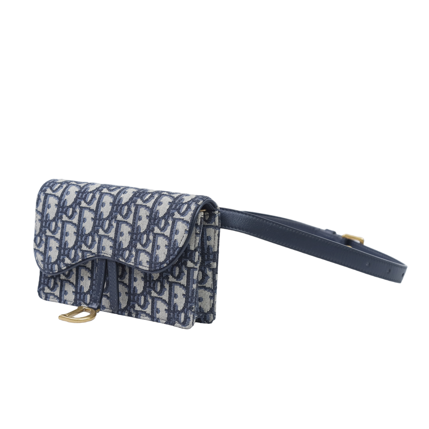 Christian Dior Blue Oblique Saddle Belt Bag