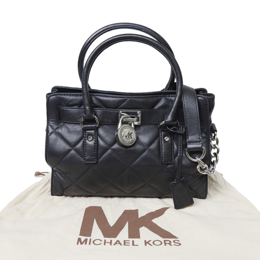 Michael Kors Hamilton Quilted Satchel Leather Bag