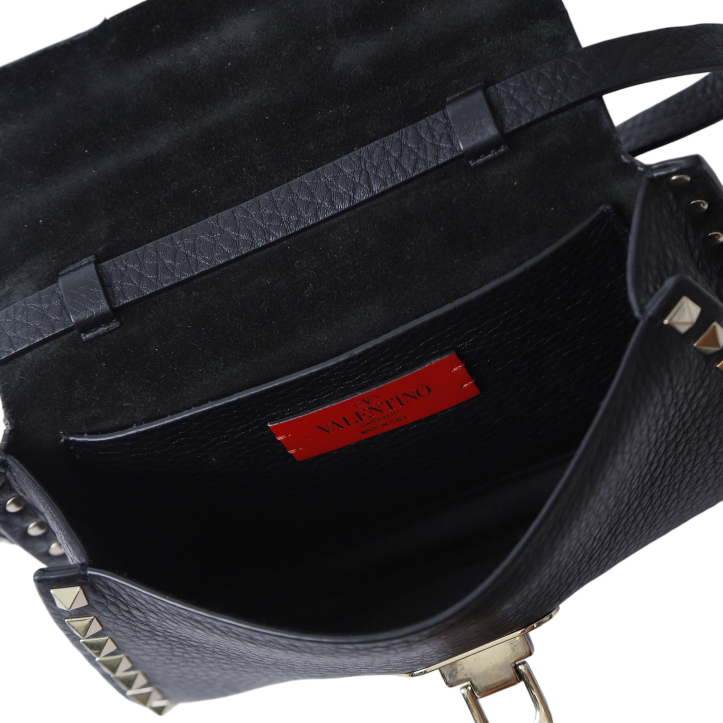 Valentino Rockstud Crossbody Bag in Black Leather