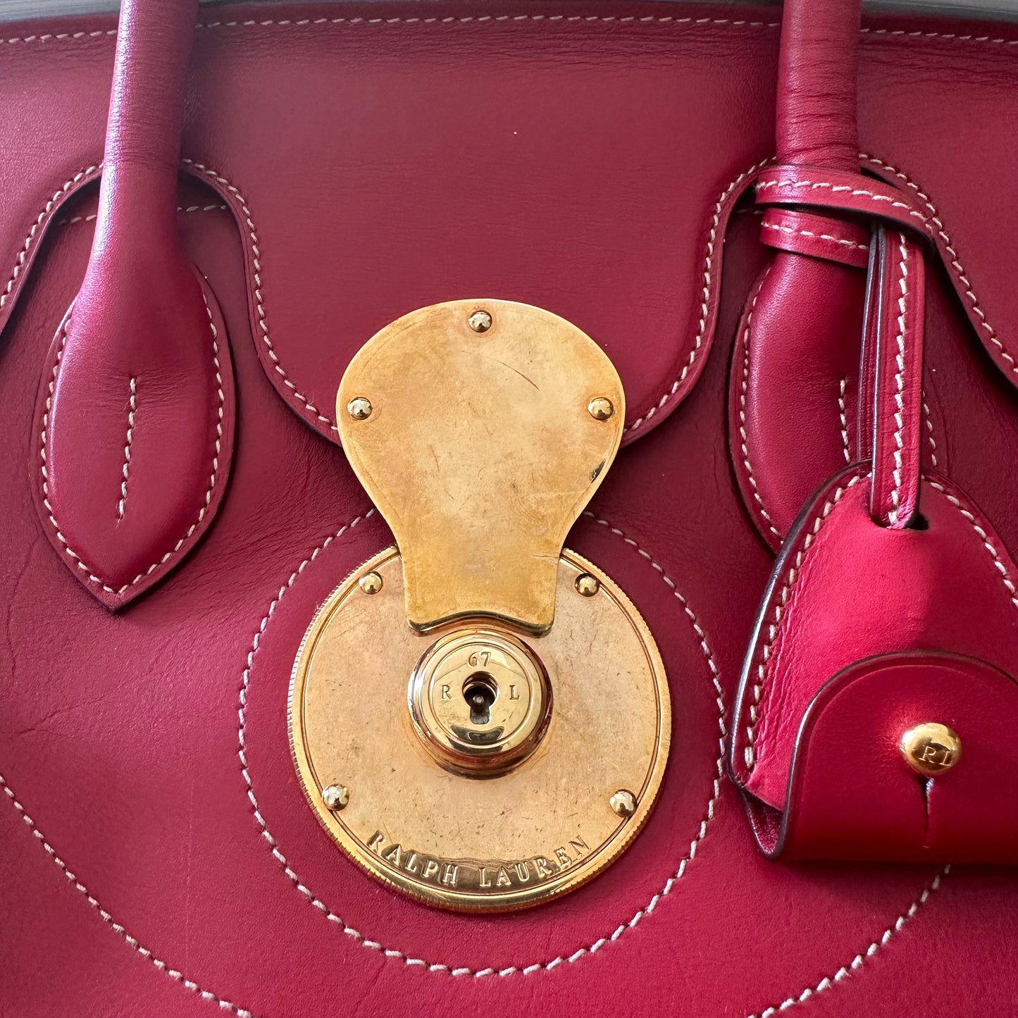 Ralph Lauren Leather Ricky 33 Handle Bag