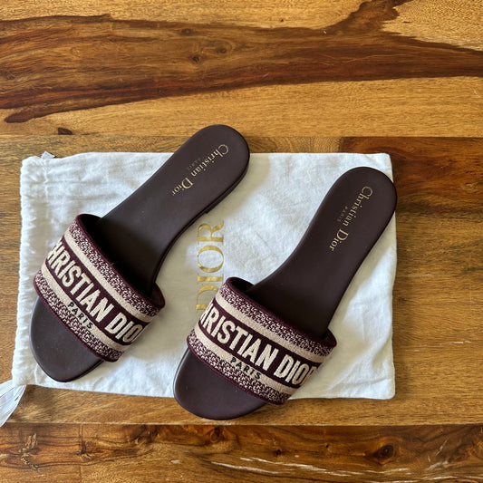 Christian Dior Dway Canvas Slides