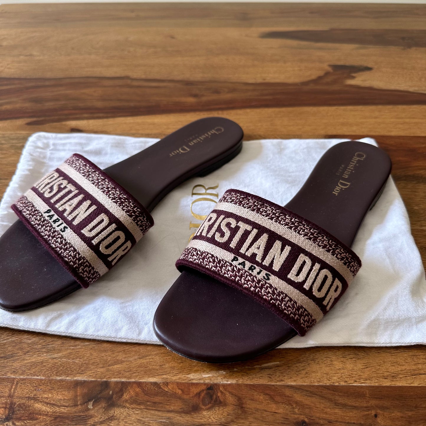 Christian Dior Dway Canvas Slides