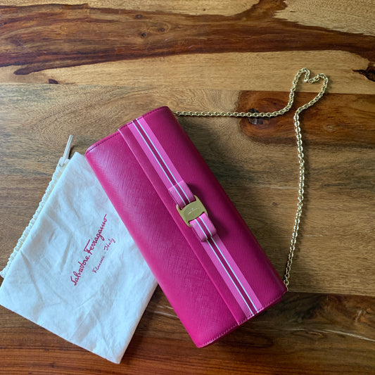Salvatore Ferragamo  Vala Bow Shoulder Chain Bag