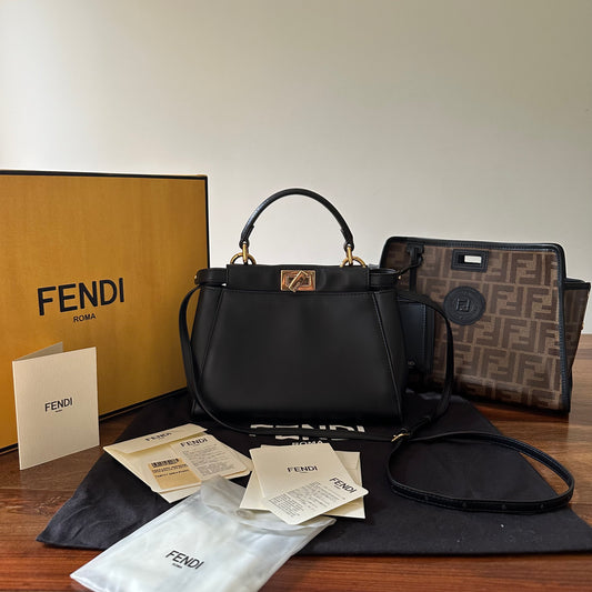 Fendi Mini Peek-a-boo Bag with Monogram Cover